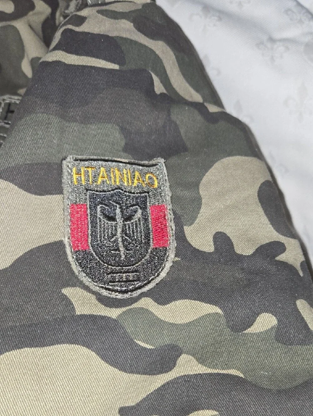 H.T. Niao Men's Camouflage Utility Jacket - Olive Camo Heavyweight